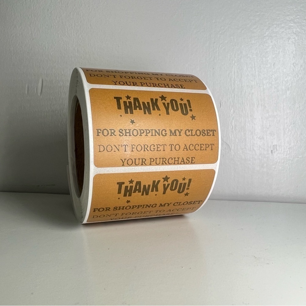 Thank You for shopping my closet  2" Stickers labels (100 roll ) NWT​ - Picture 6 of 6